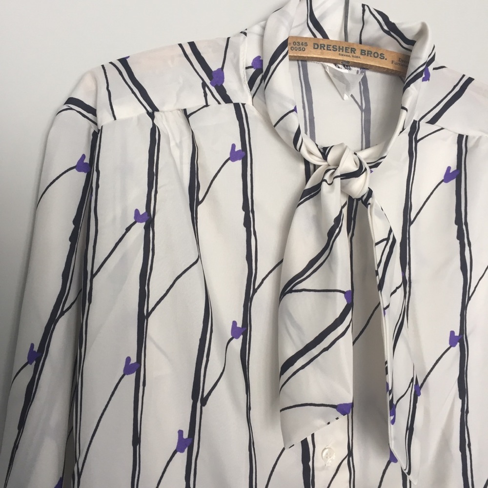 NWT Vintage Purple Floral Blouse